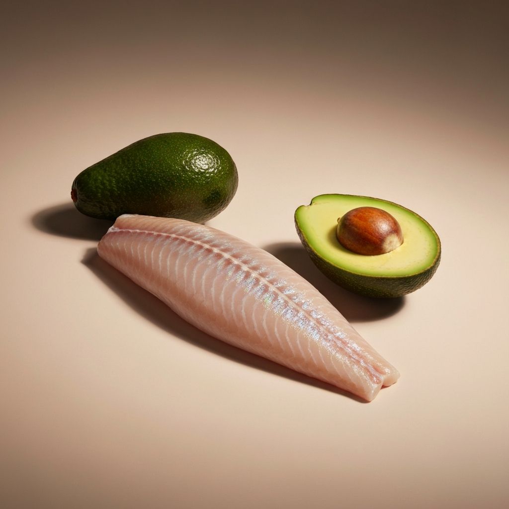 Fresh fish and avocado